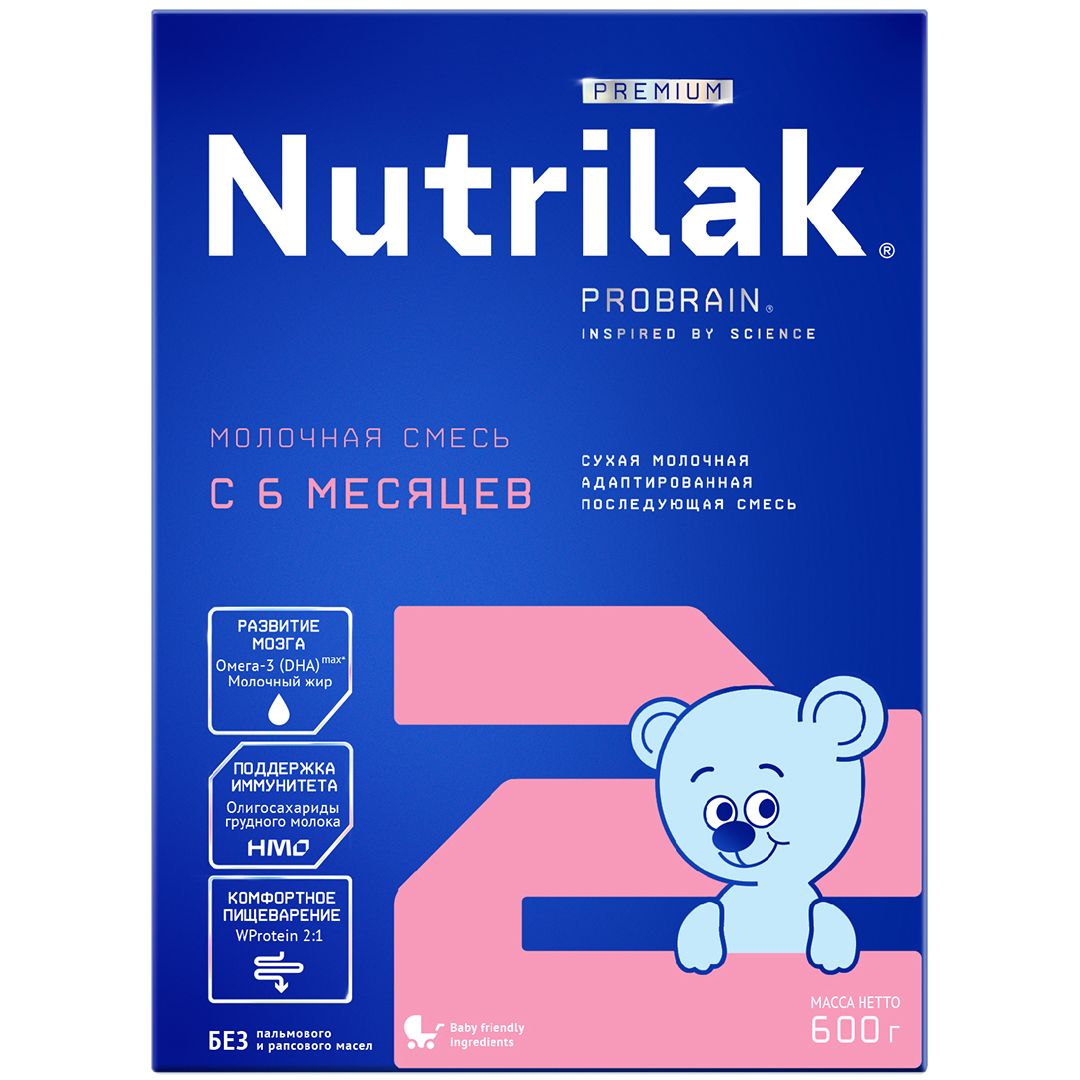 СМЕСЬ МОЛОЧНАЯ NUTRILAK (НУТРИЛАК) PREMIUM №2 C 6 ДО 12 МЕС 600ГР