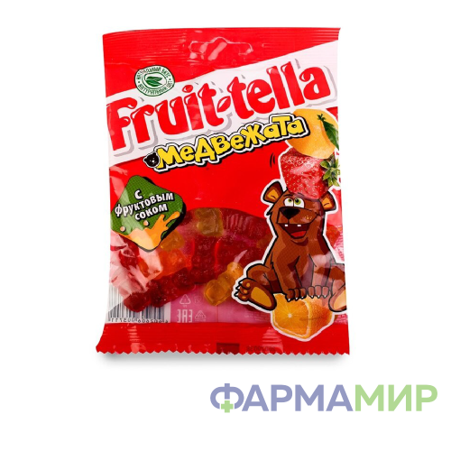 Мармелад жевательный FRUIT TELLA (ФРУТ ТЕЛЛА) МЕДВЕЖАТА с Фруктовым Соком 70г_Монтажная область 1
