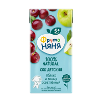 СОК Д/ДЕТЕЙ ФРУТО НЯНЯ ЯБЛОКО И ВИШНЯ ОСВЕТЛ 200МЛ