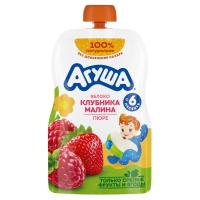 ПЮРЕ ФРУКТОВО-ЯГОДНОЕ АГУША ЯБЛОКО КЛУБНИКА МАЛИНА 90ГР