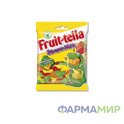 Мармелад жевательный FRUIT TELLA (ФРУТ ТЕЛЛА) ЗВЕРИ MIX с Фруктовым Соком 70г_Монтажная область 1