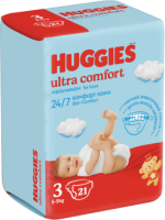 ПОДГУЗНИКИ HUGGIES (ХАГГИС) ULTRA COMFORT COVN 3 №21 (МАЛЬЧИК)