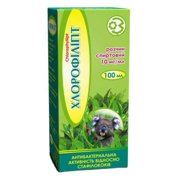 ХЛОРОФИЛЛИПТ СПИРТ Р-Р 1% 100МЛ