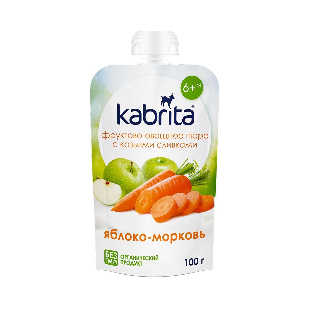 ПЮРЕ Д/ДЕТЕЙ KABRITA (КАБРИТА) ЯБЛОКО-МОРКОВЬ 100ГР ПЮРЕ Д/ДЕТЕЙ KABRITA (КАБРИТА) ЯБЛОКО-МОРКОВЬ 100ГР