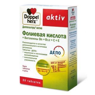 ДОППЕЛЬГЕРЦ AKTIV ФОЛИЕВАЯ КИСЛОТА+ ВИТАМИН В №30 ТАБЛ