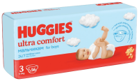 ПОДГУЗНИКИ HUGGIES (ХАГГИС) ULTRA COMFORT 3 №56 (МАЛЬЧИК) JUMBO