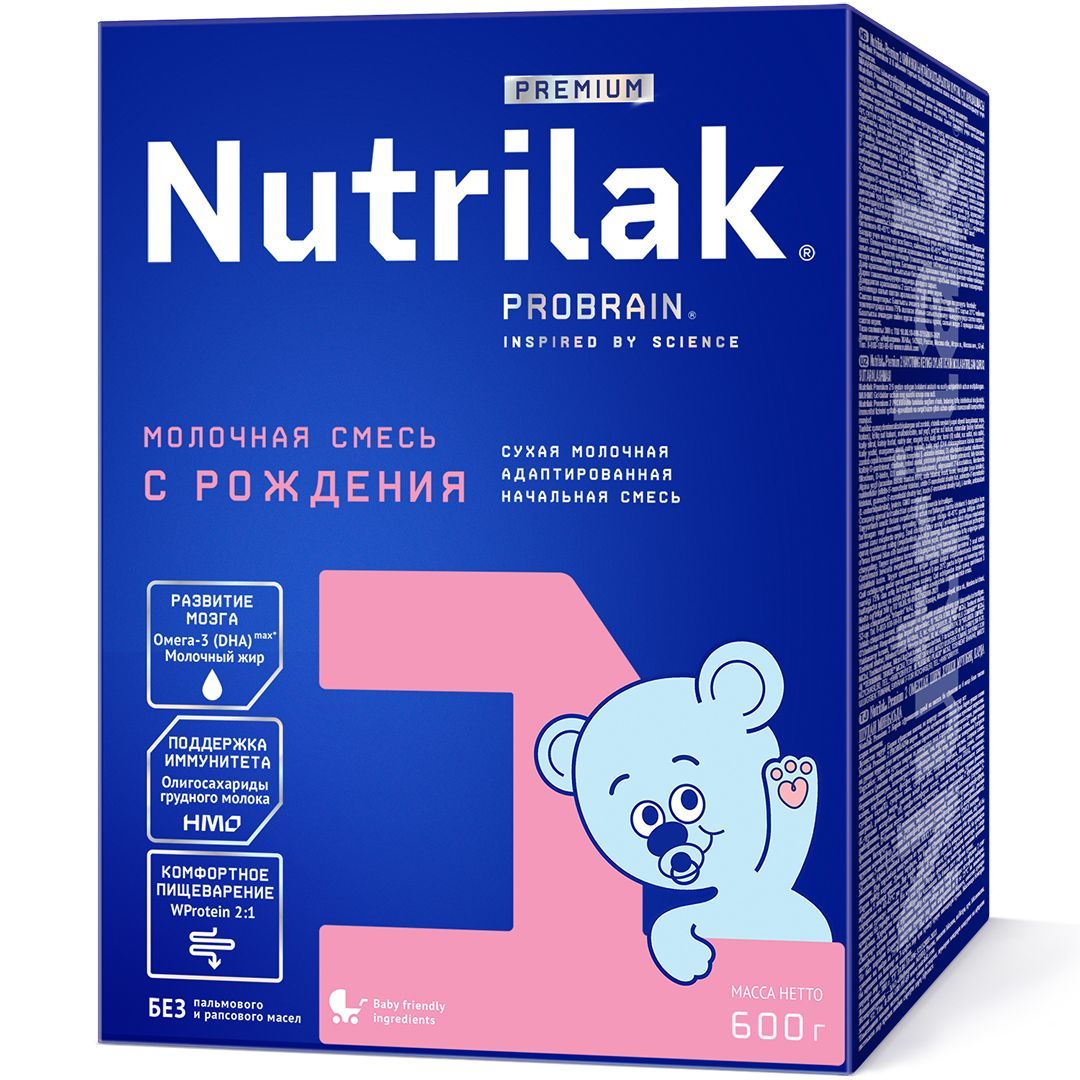 СМЕСЬ МОЛОЧНАЯ NUTRILAK (НУТРИЛАК) PREMIUM №1 C 0 ДО 6МЕС 600ГР