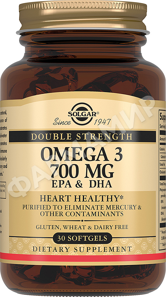 ДВОЙНАЯ ОМЕГА-3 700МГ №30 КАПС СОЛГАР (SOLGAR)