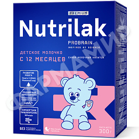 СМЕСЬ МОЛОЧНАЯ NUTRILAK (НУТРИЛАК) PREMIUM №3 ДЕТСКОЕ МОЛОЧКО C 12 МЕС 300ГР