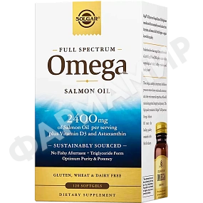 ОМЕГА КОМПЛЕКС ИЗ ДИКОГО ОКЕАНИЧЕСКОГО ЛОСОСЯ №120 КАПС СОЛГАР (SOLGAR)
