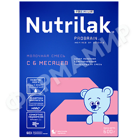 СМЕСЬ МОЛОЧНАЯ NUTRILAK (НУТРИЛАК) PREMIUM №2 C 6 ДО 12 МЕС 600ГР