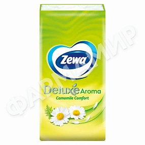 ПЛАТОЧКИ БУМАЖНЫЕ ZEWA (ЗЕВА) DELUХУ AROMA CAMOMILE №10