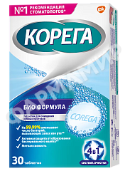ТАБЛЕТКИ Д/ПРОТЕЗОВ КОРЕГА БИО ФОРМУЛА 4В1 ДЛЯ ОЧИЩЕНИЯ №30