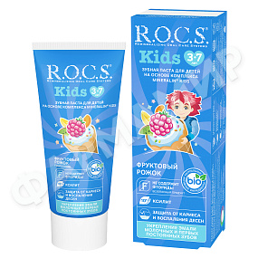 ПАСТА ЗУБНАЯ Д/ДЕТЕЙ ROCS (РОКС) ФРУКТОВЫЙ РОЖОК (БЕЗ ФТОРА) 45ГР