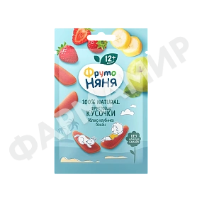 ФРУКТОВЫЕ КУСОЧКИ ФРУТО НЯНЯ ЯБЛОКО КЛУБНИКА БАНАН 15ГР