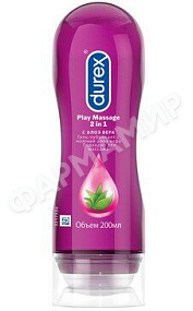 ГЕЛЬ-СМАЗКА DUREX (ДЮРЕКС) PLAY MASSAGE 2В1 АЛОЭ ВЕРА 200МЛ