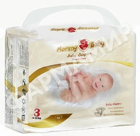 ПОДГУЗНИКИ MOMMY BABY (МОММИ БЕЙБИ) ПРЕМИУМ МИНИ 3 (M) №21