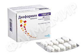 ДИАФОРМИН 1000МГ №60 ТАБЛ