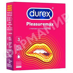 ПРЕЗЕРВАТИВЫ DUREX (ДЮРЕКС) PLEASUREMAX С РЕБРАМИ И ПУПЫРЫШКАМИ №3
