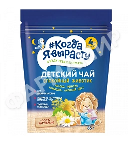 КОГДА Я ВЫРАСТУ ЧАЙ Д/ДЕТЕЙ СПОКОЙНЫЙ ЖИВОТИК ГРАНУЛИРОВАННЫЙ 85ГР