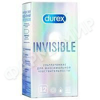 ПРЕЗЕРВАТИВЫ DUREX (ДЮРЕКС) INVISIBLE УЛЬТРАТОНКИЕ №12