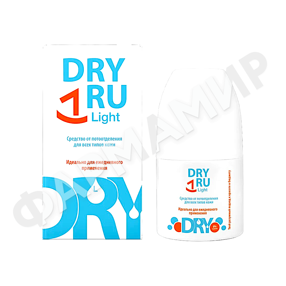 АНТИПЕРСПИРАНТ РОЛИКОВЫЙ DRY RU (ДРАЙ РУ) LIGHT 50МЛ
