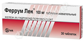 ФЕРРУМ ЛЕК 100МГ №30 ЖЕВ ТАБЛ