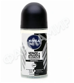 ДЕЗОДОРАНТ РОЛИКОВЫЙ NIVEA (НИВЕЯ) ЧЕРН/БЕЛ Д/МУЖЧИН 50МЛ