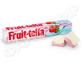 КОНФЕТЫ ЖЕВ FRUIT TELLA (ФРУТ ТЕЛЛА) СО ВКУС КЛУБНИЧ ЙОГУРТА 41ГР