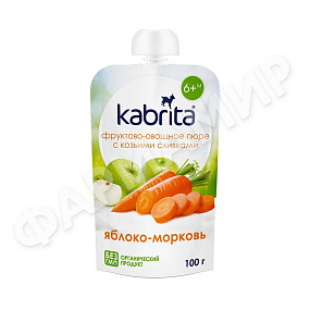 ПЮРЕ Д/ДЕТЕЙ KABRITA (КАБРИТА) ЯБЛОКО-МОРКОВЬ 100ГР